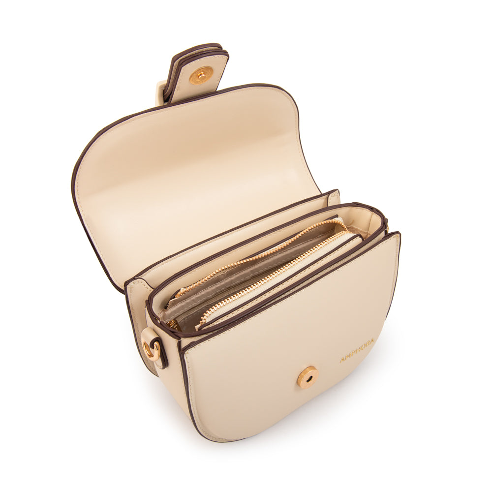 Cartera bandolera tifany pequeña blanco crudo