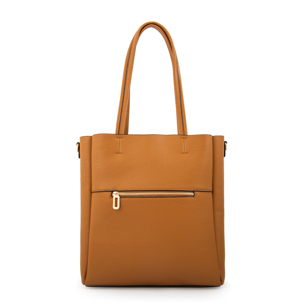 Cartera tote elda grande beige oscuro