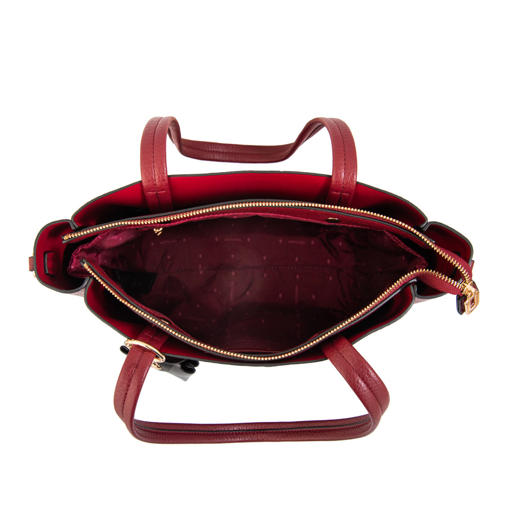 Cartera tote elda grande rojo oscuro
