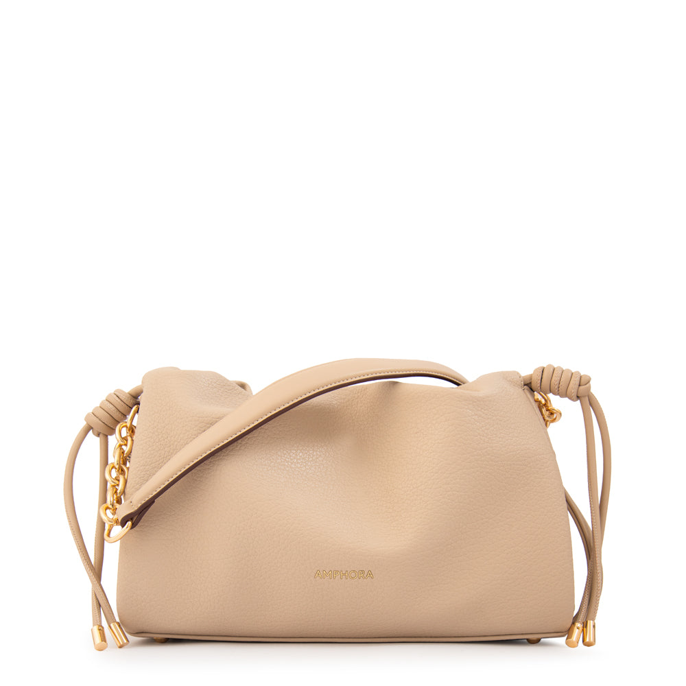 Cartera bandolera leira mediana beige