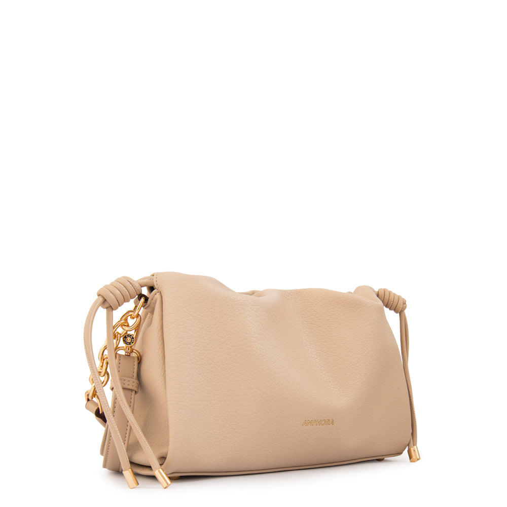 Cartera bandolera leira mediana beige