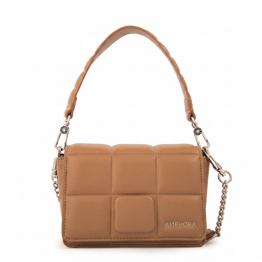 Cartera bandolera astrid pequeña beige oscuro