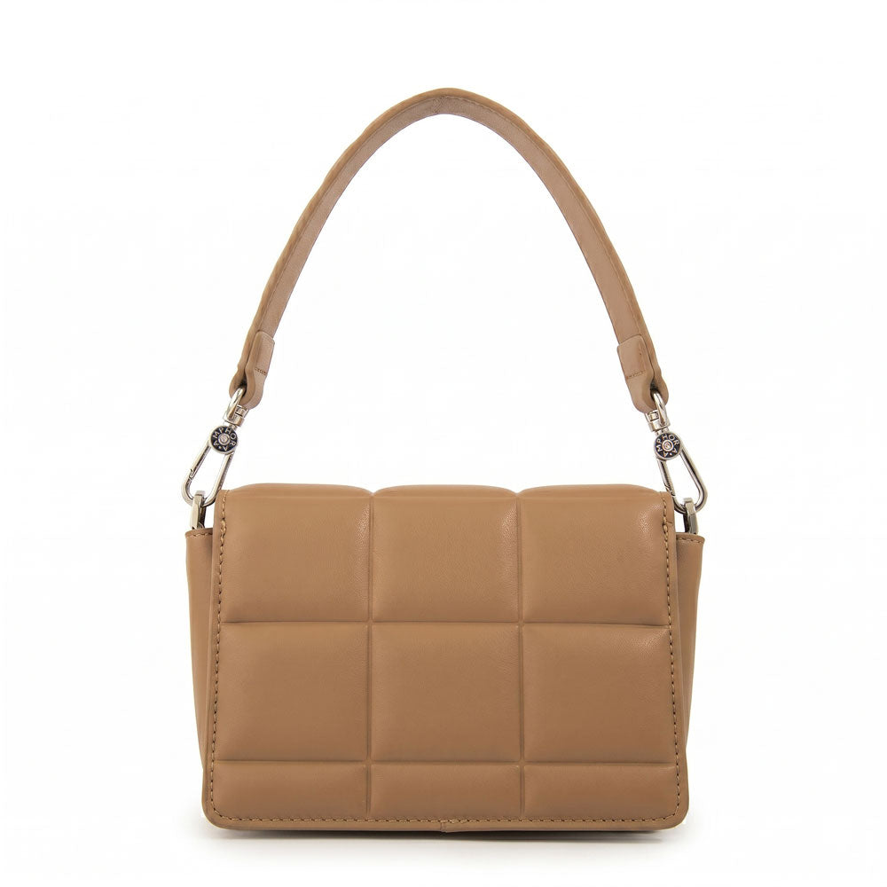 Cartera bandolera astrid pequeña beige oscuro
