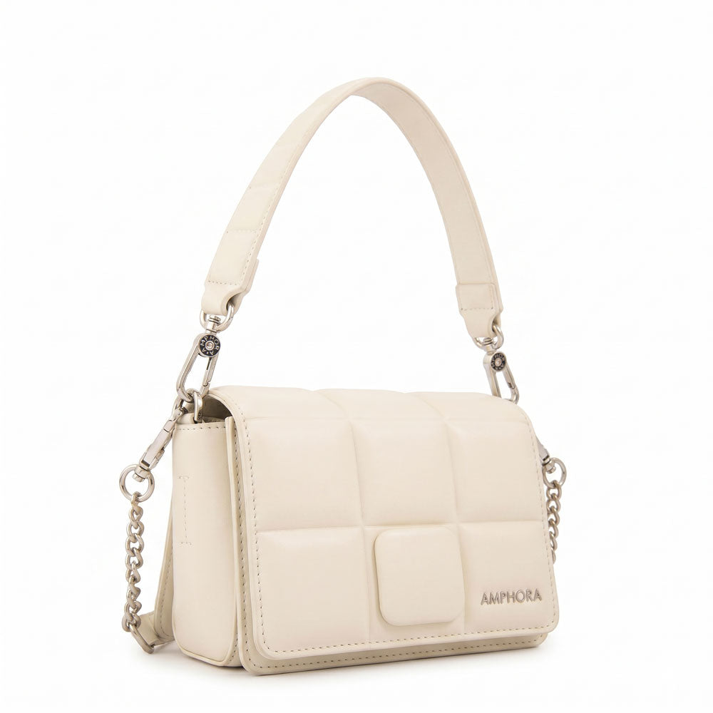 Cartera bandolera astrid pequeña blanco crudo