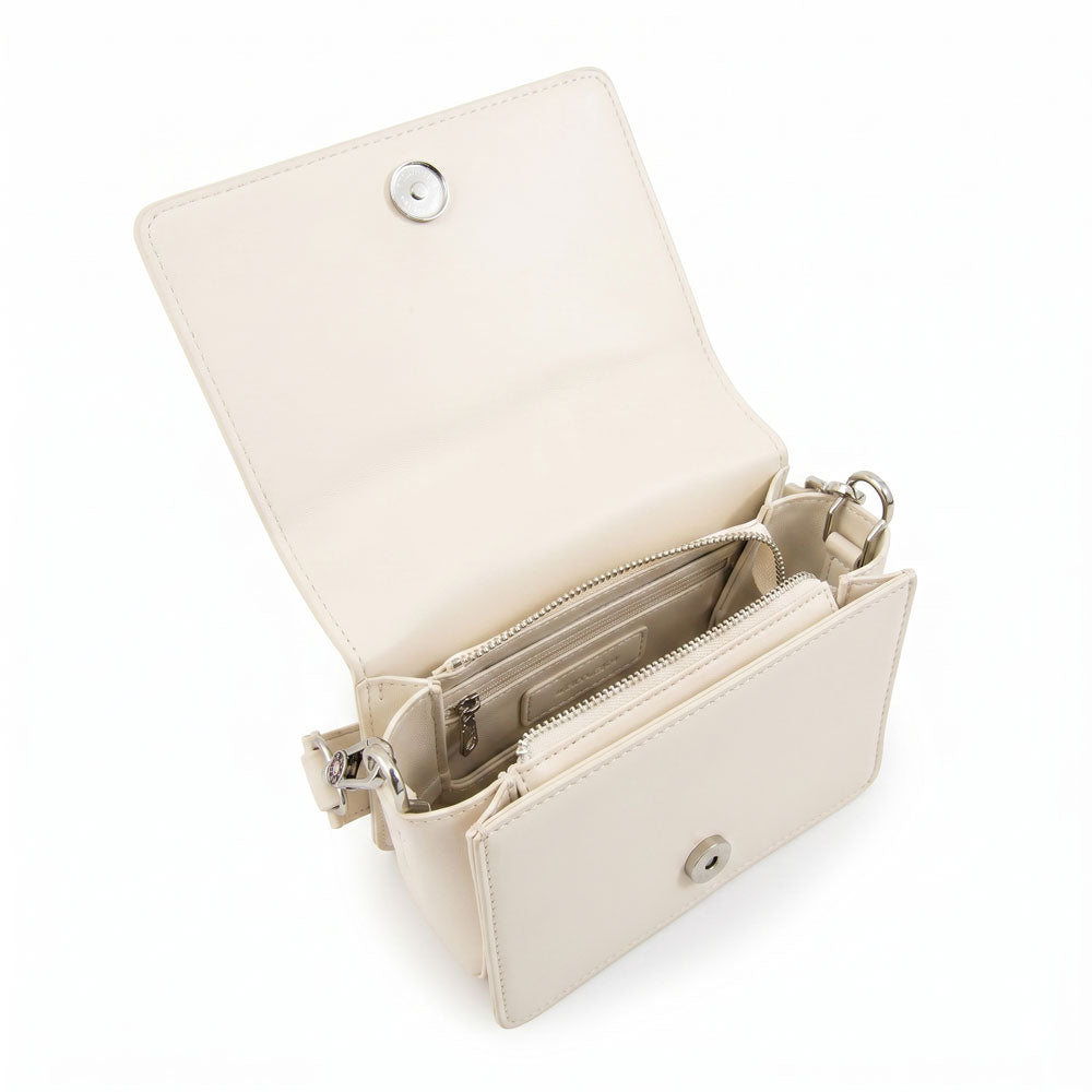 Cartera bandolera astrid pequeña blanco crudo