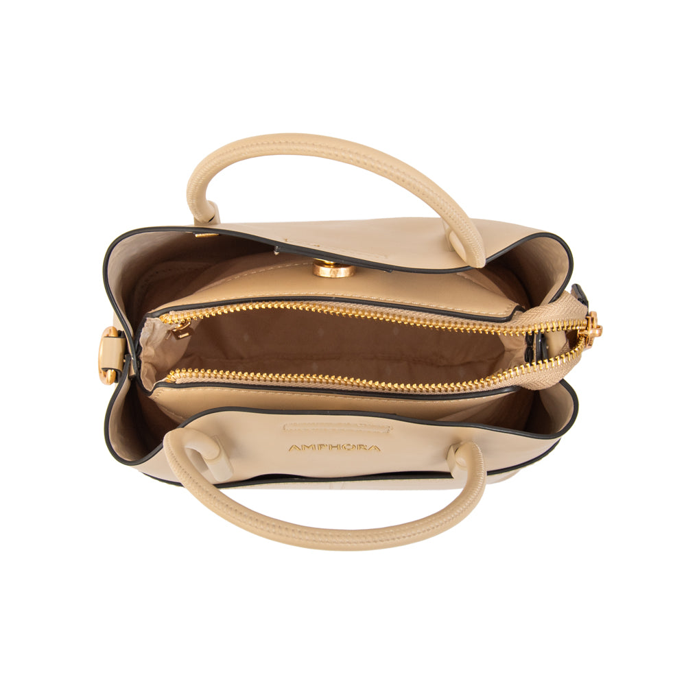 Cartera bandolera ebra mediana beige