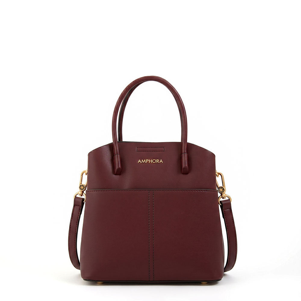 Cartera bandolera ebra mediana rojo oscuro