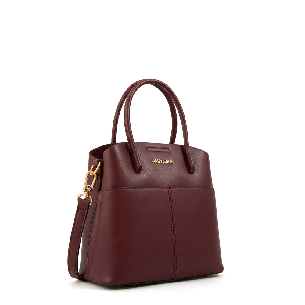 Cartera bandolera ebra mediana rojo oscuro