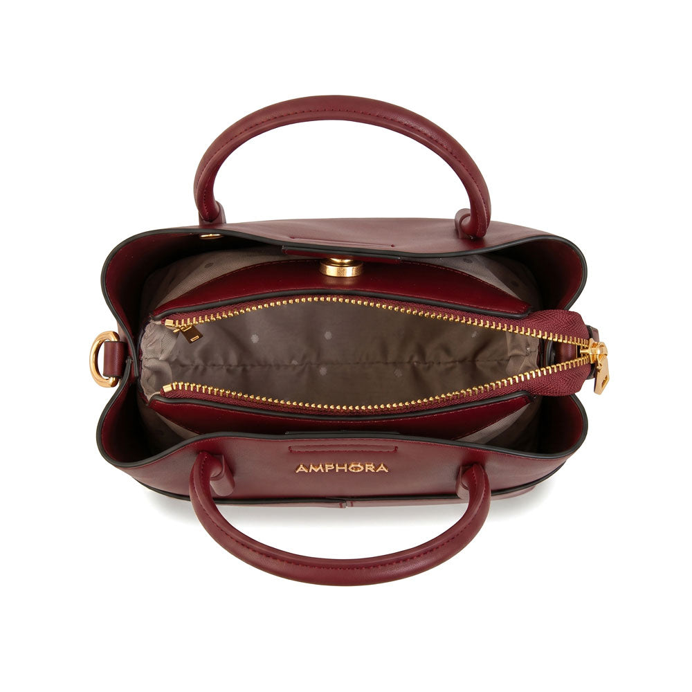 Cartera bandolera ebra mediana rojo oscuro