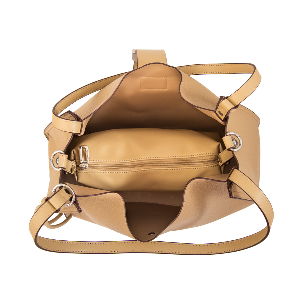 Cartera tote lirai beige oscuro