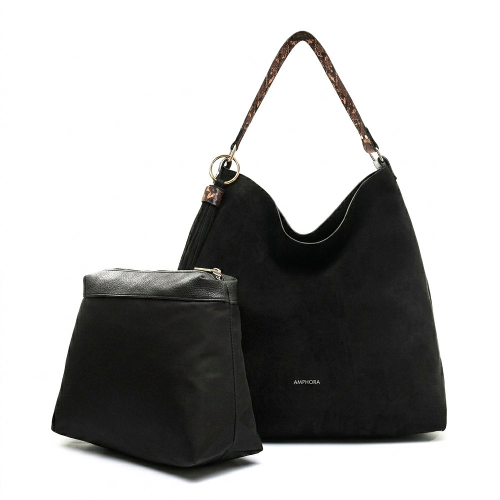Cartera corte recto reversible raven negro