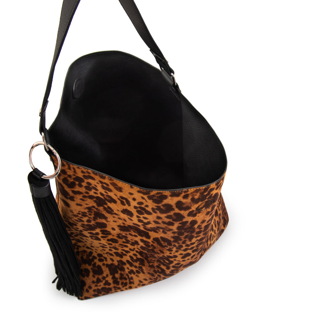 Cartera corte recto reversible raven camel