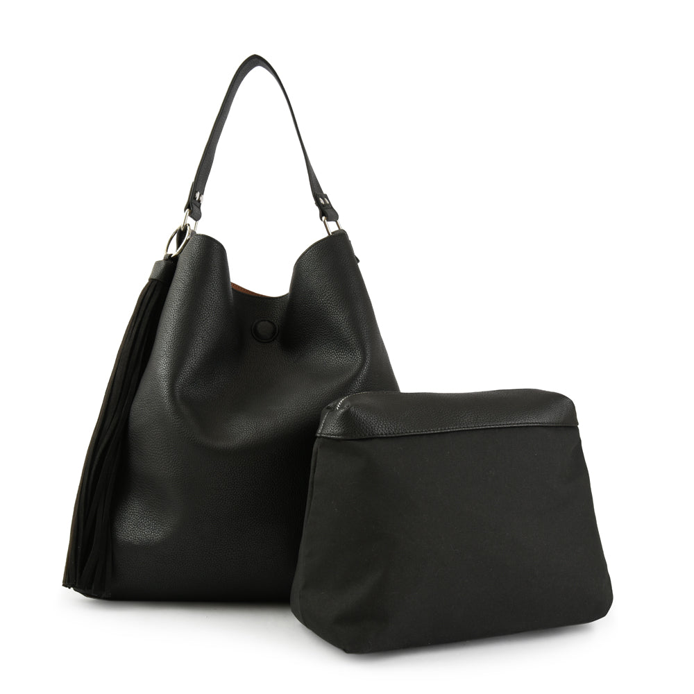 Cartera corte recto reversible raven camel