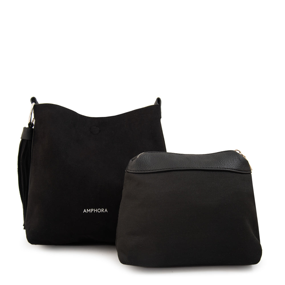 Cartera bandolera reversible raven negro