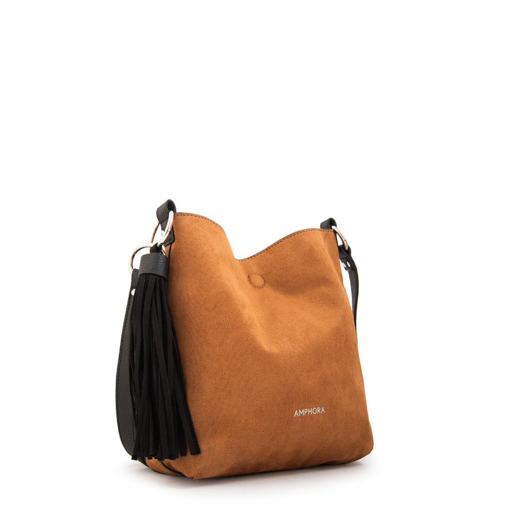 Cartera bandolera reversible raven café