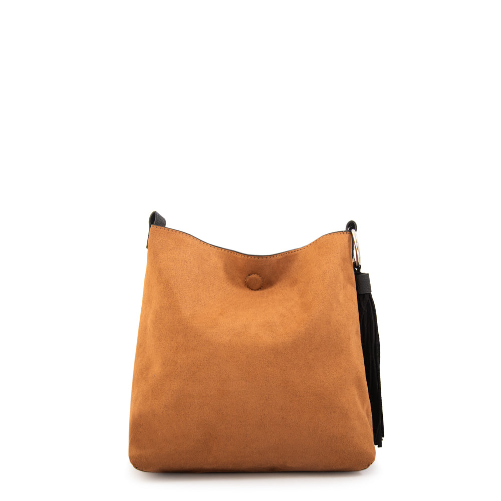Cartera bandolera reversible raven café