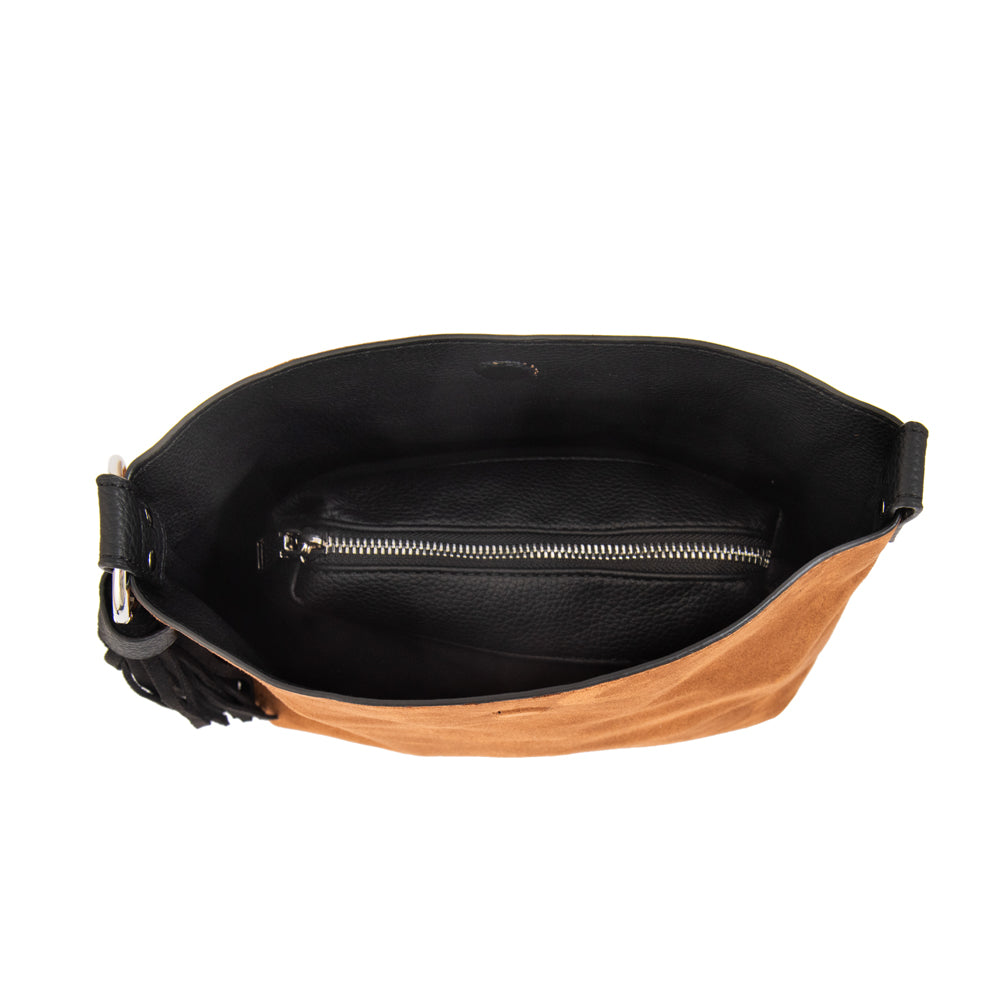 Cartera bandolera reversible raven café