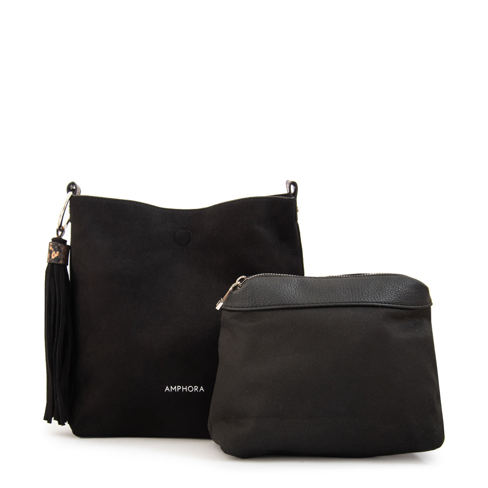 Cartera bandolera reversible raven negro