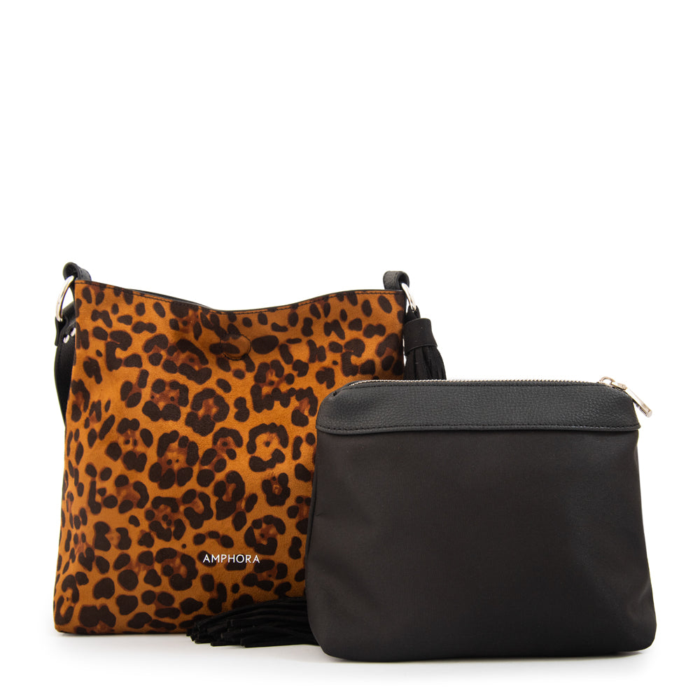 Cartera bandolera reversible raven camel