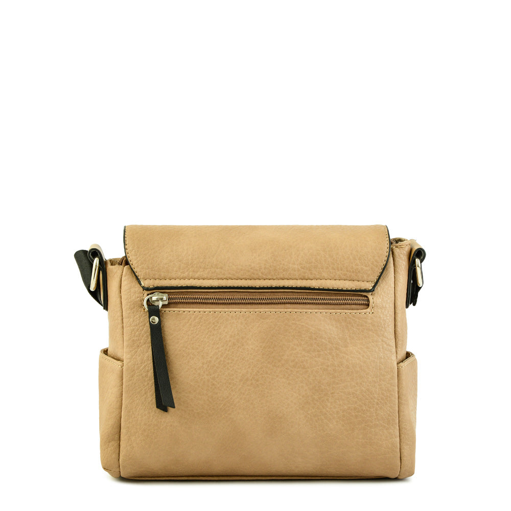 Cartera bandolera mediana birgit beige oscuro