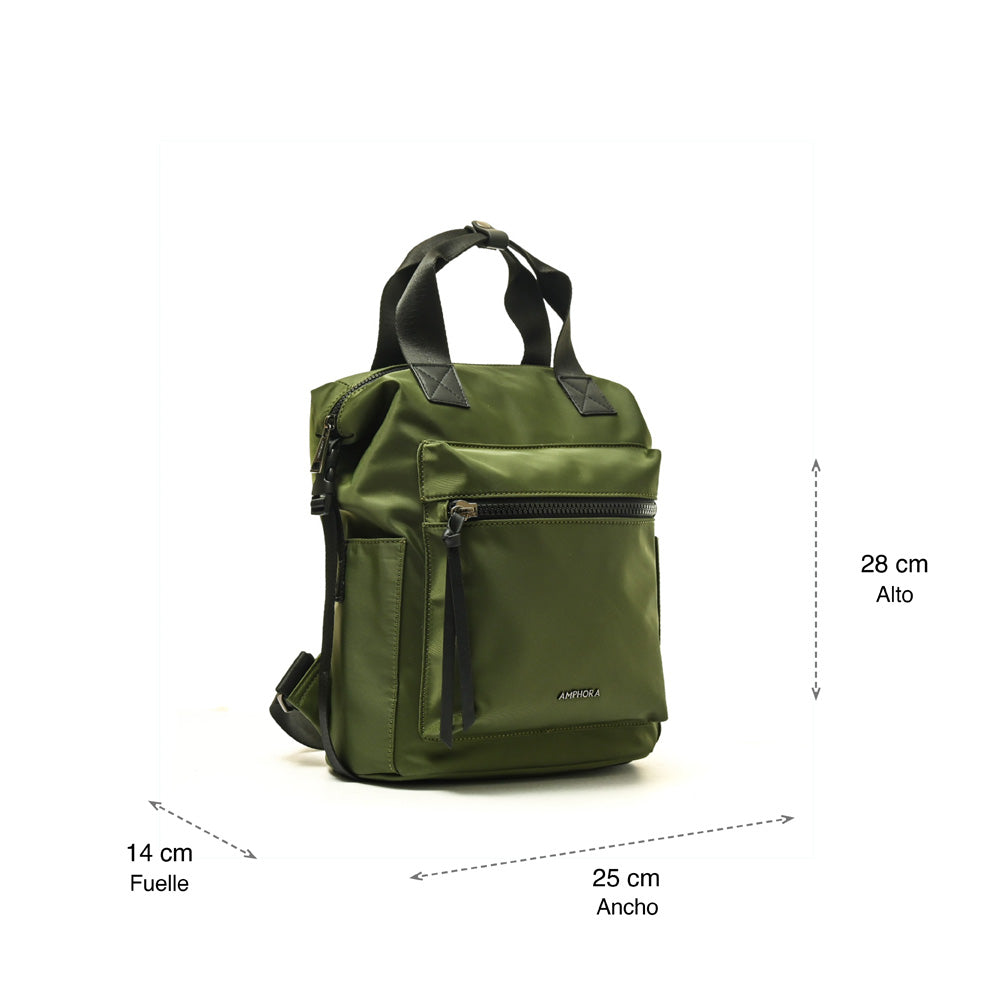 Mochila pequeña chenille verde oliva