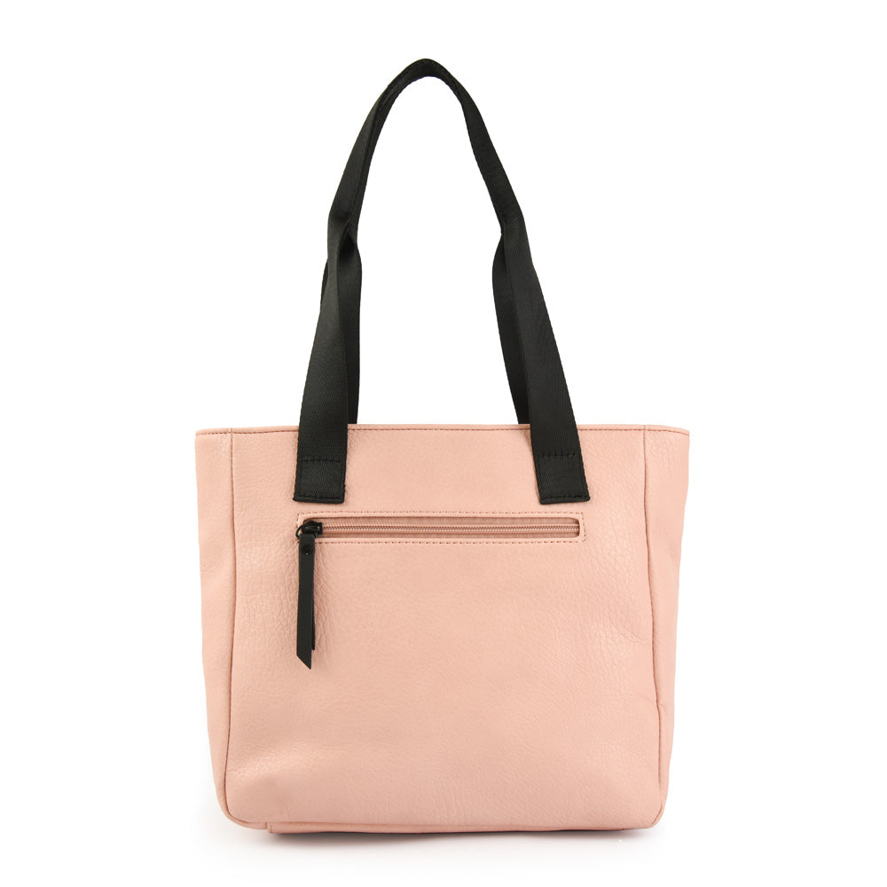 Cartera tote tres divisiones debbie mediana rosado