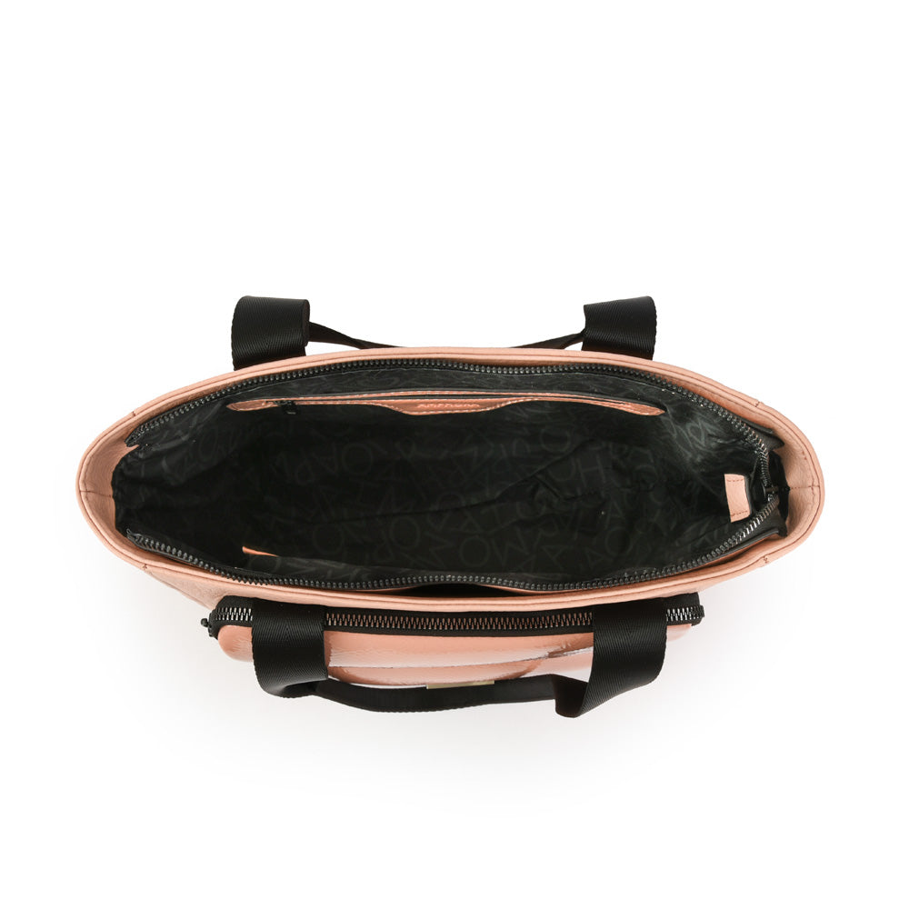 Cartera tote tres divisiones debbie mediana rosado