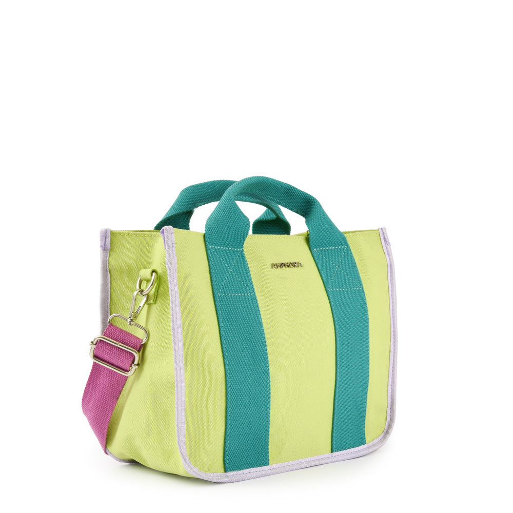 Cartera tote gillian pequeña verde limon