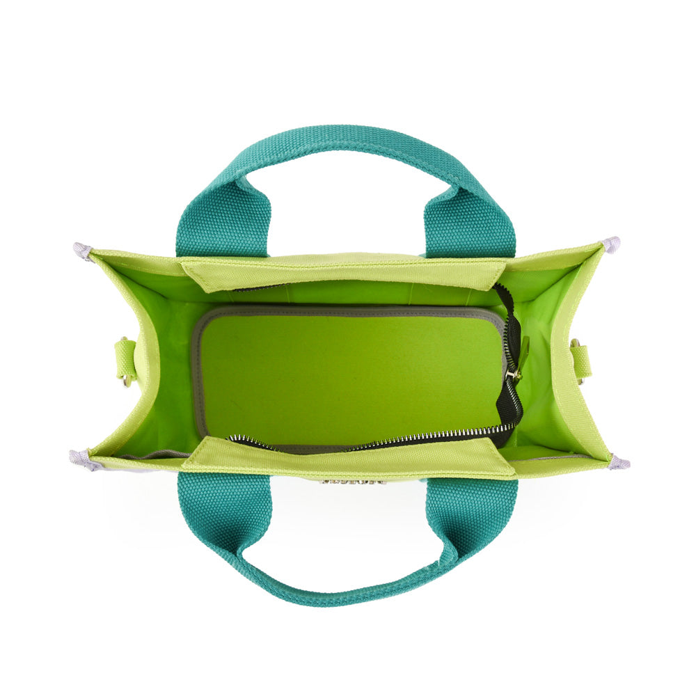 Cartera tote gillian pequeña verde limon