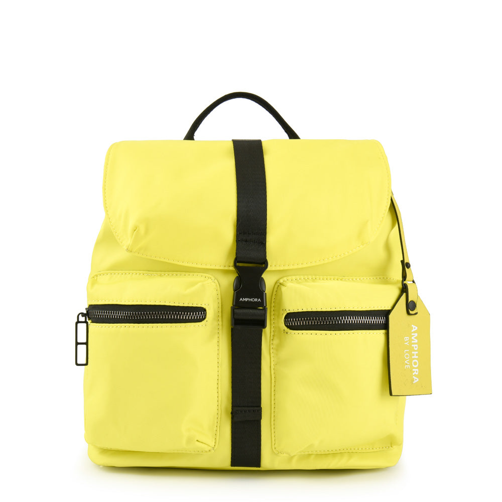 Mochila con tapa malu mediana verde limon