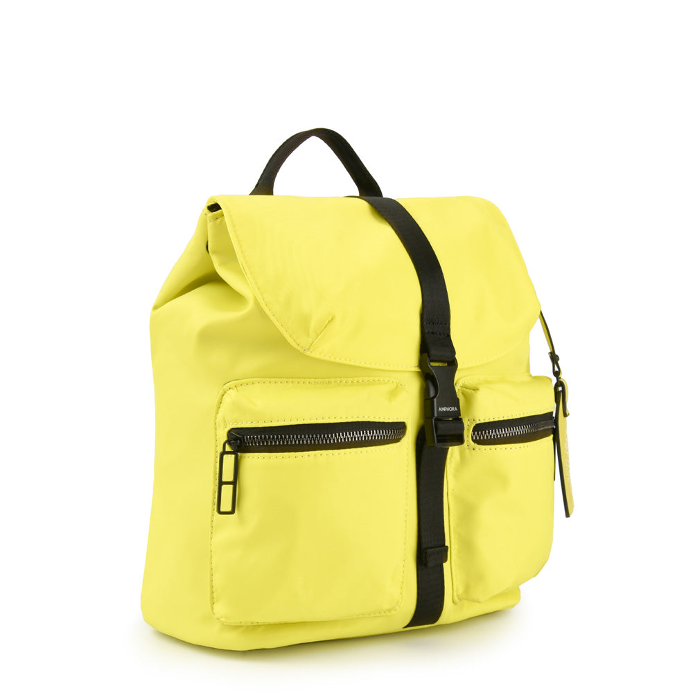Mochila con tapa malu mediana verde limon