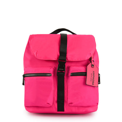 Mochila malu con tapa mediana fucsia