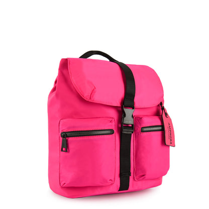 Mochila malu con tapa mediana fucsia