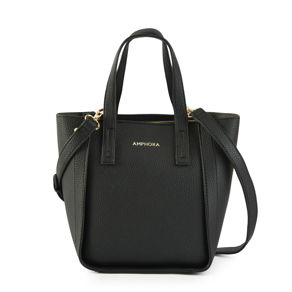 Cartera tote clear pequeña negro