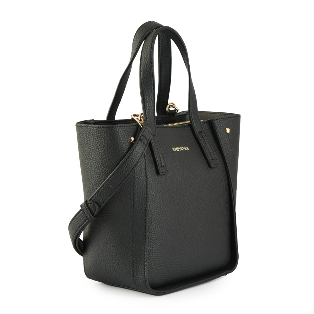 Cartera tote clear pequeña negro
