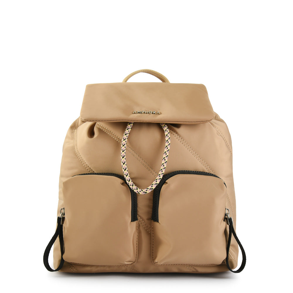 Mochila Con Tapa Grande Lanai Beige