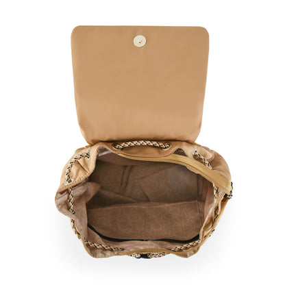 Mochila Con Tapa Grande Lanai Beige