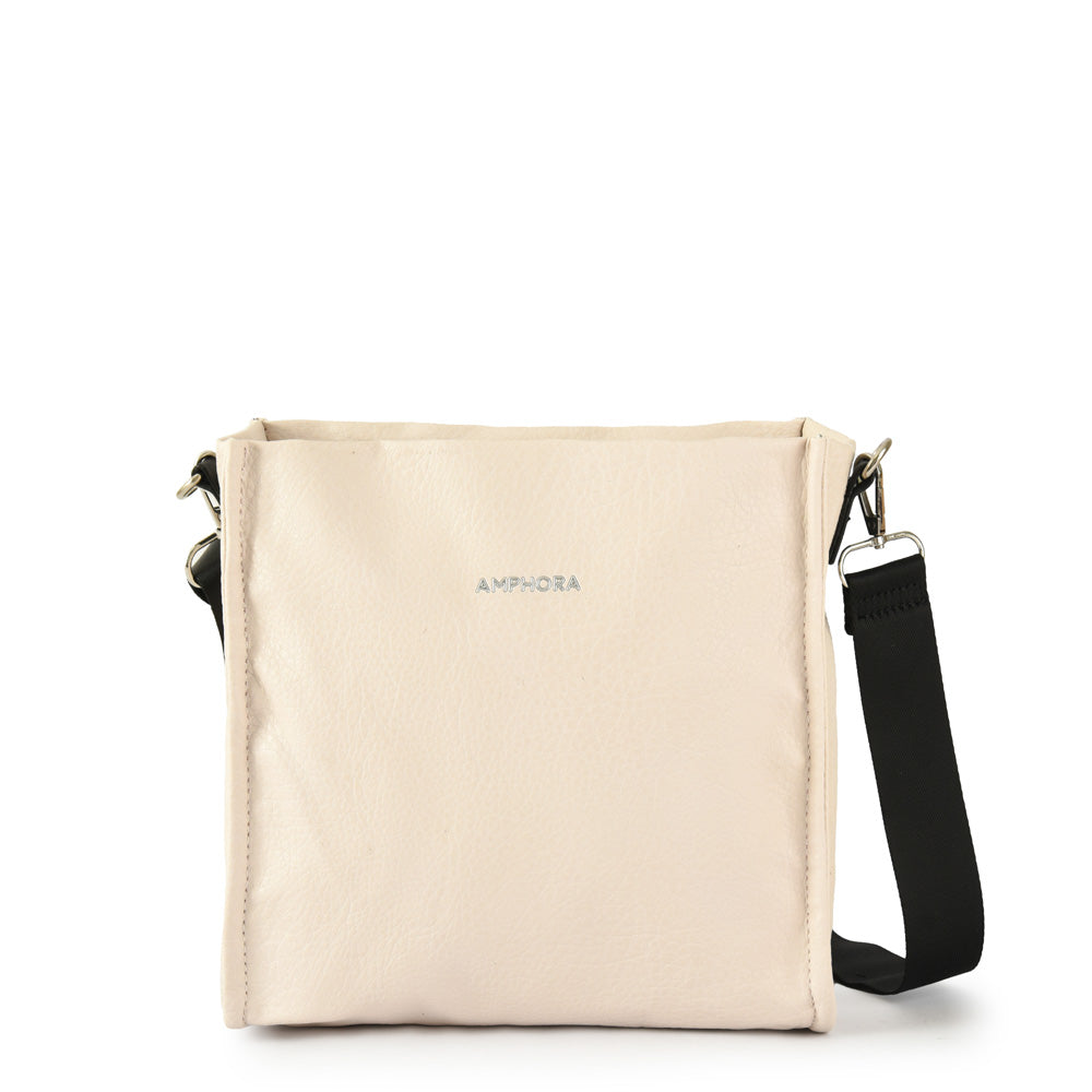 Cartera bandolera mediana zèbre blanco crudo