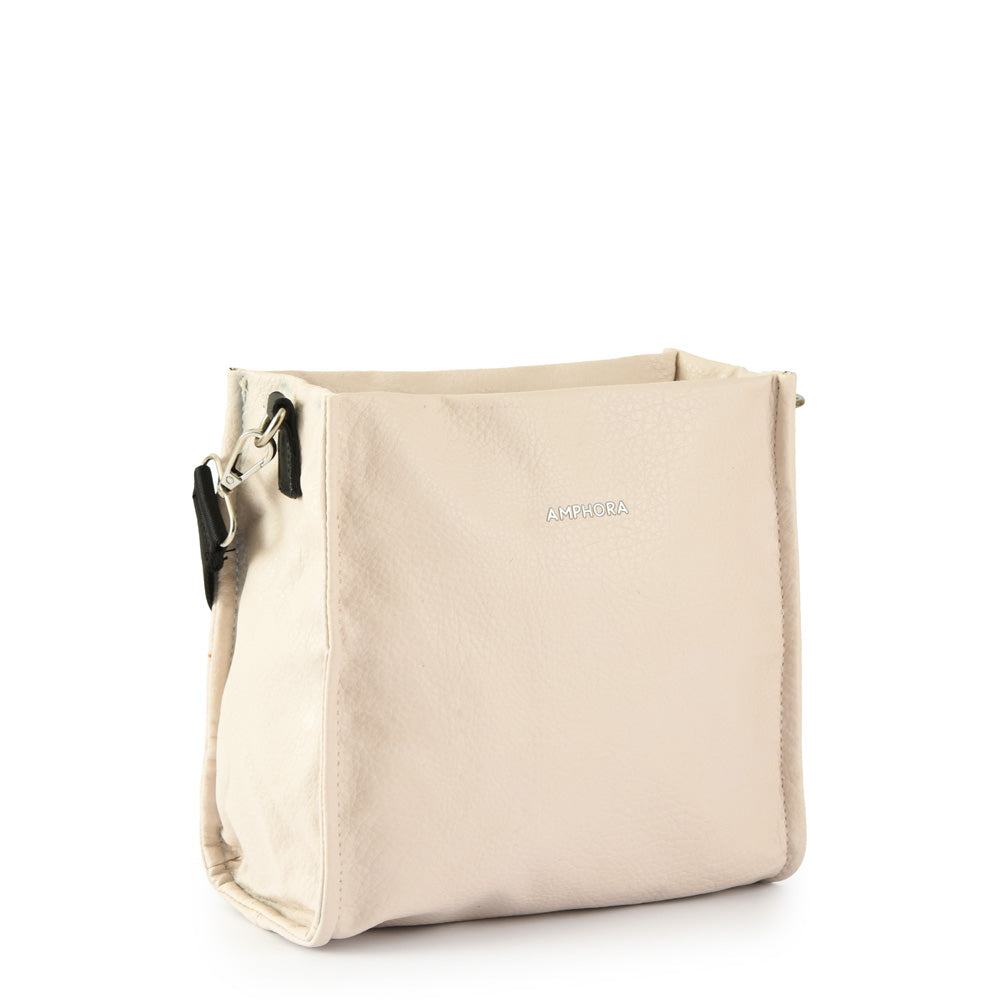 Cartera bandolera mediana zèbre blanco crudo