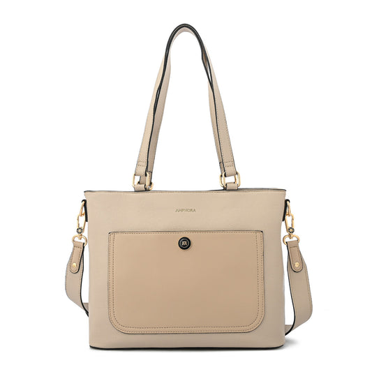 Cartera dos asas mediana grace beige