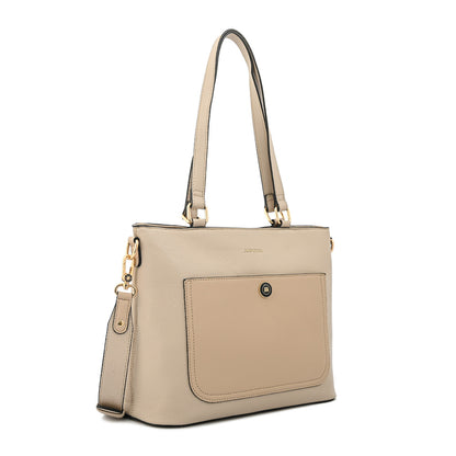 Cartera dos asas mediana grace beige