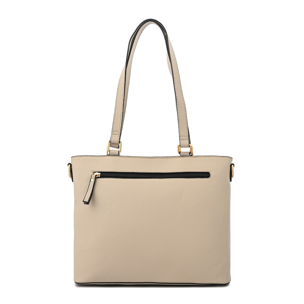 Cartera dos asas mediana grace beige