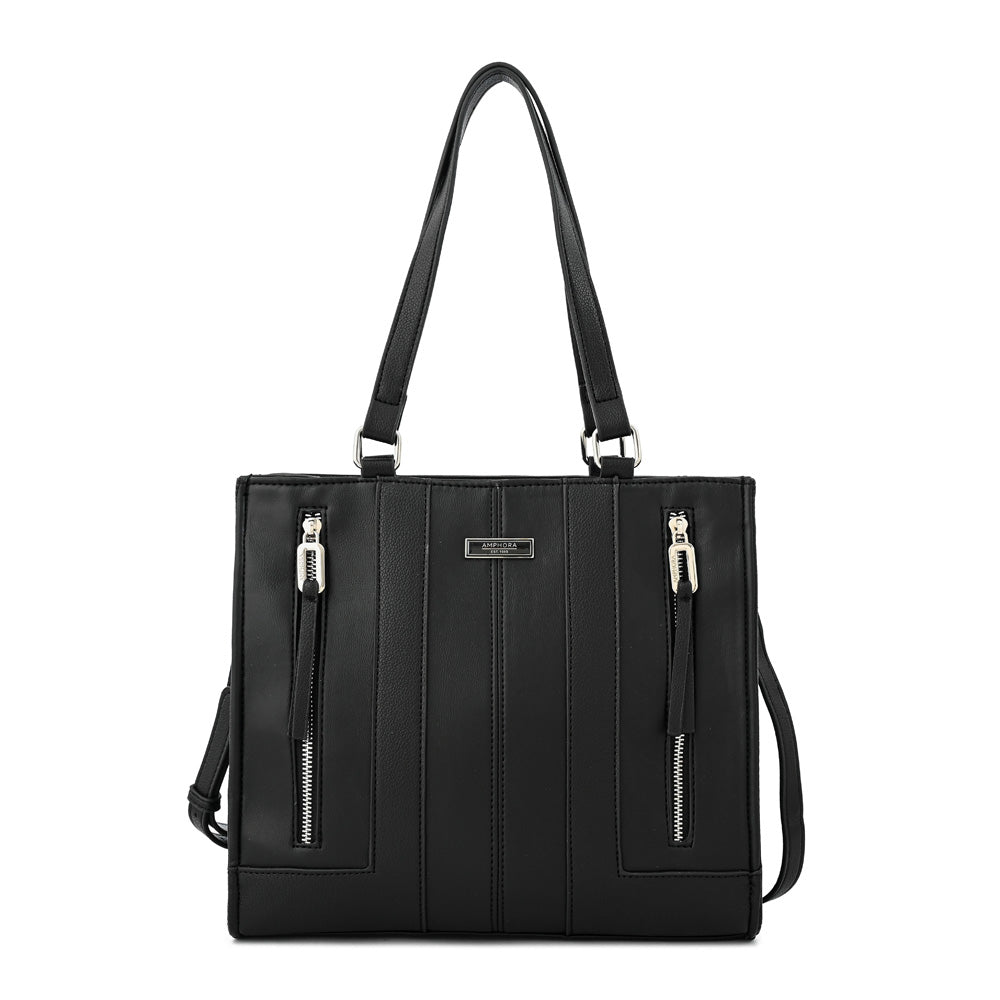 Cartera tote tres divisiones bluma mediana negro
