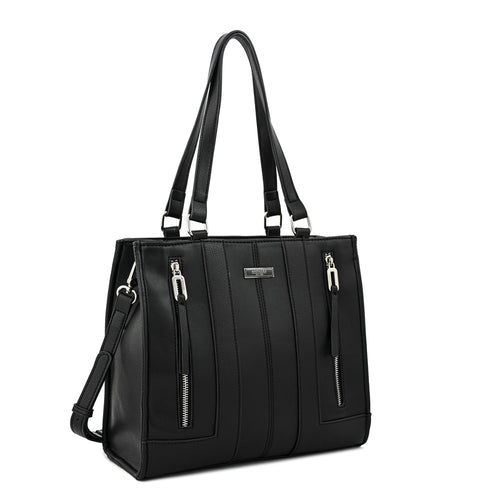 Cartera tote tres divisiones bluma mediana negro