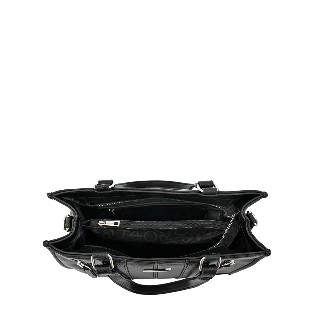 Cartera tote tres divisiones bluma mediana negro