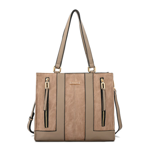 Cartera tote tres divisiones bluma mediana taupe