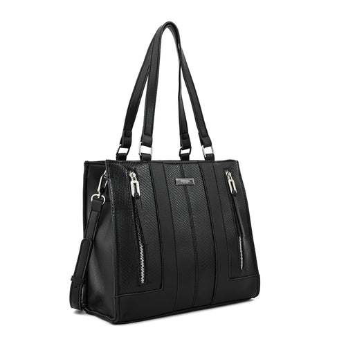 Cartera tote tres divisiones bluma mediana negro especial