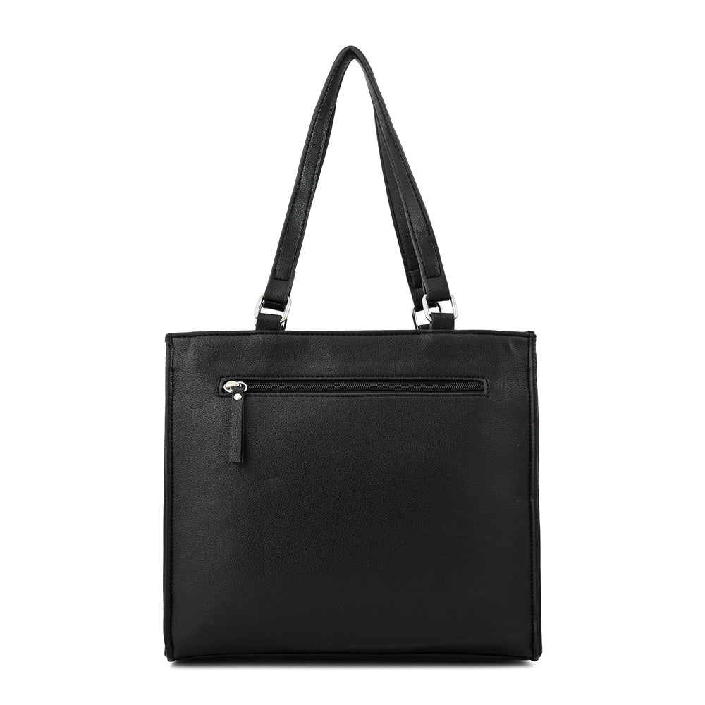 Cartera tote tres divisiones bluma mediana negro especial