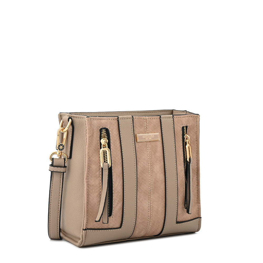 Cartera bandolera mediana bluma taupe