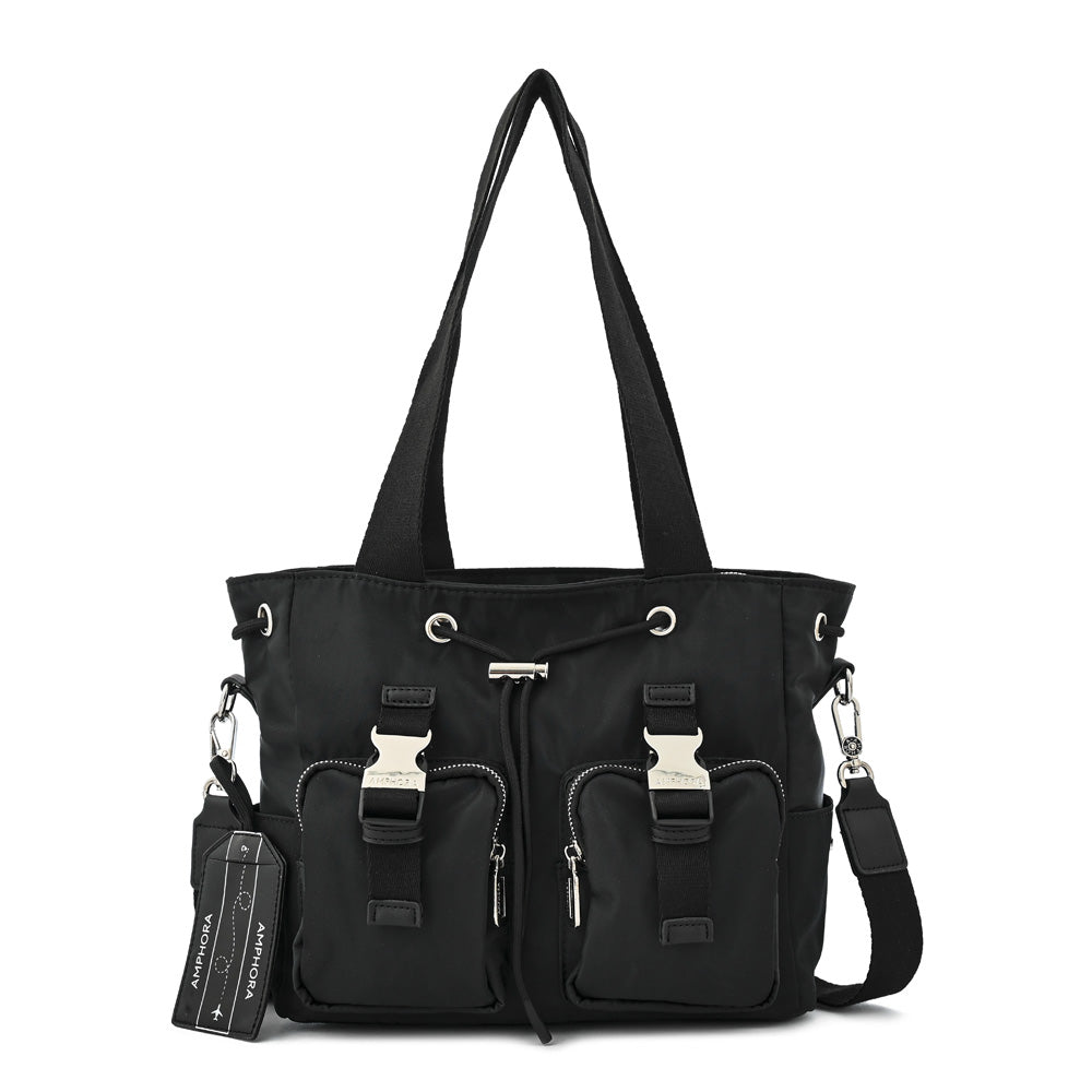 Cartera tote bindi mediana negro